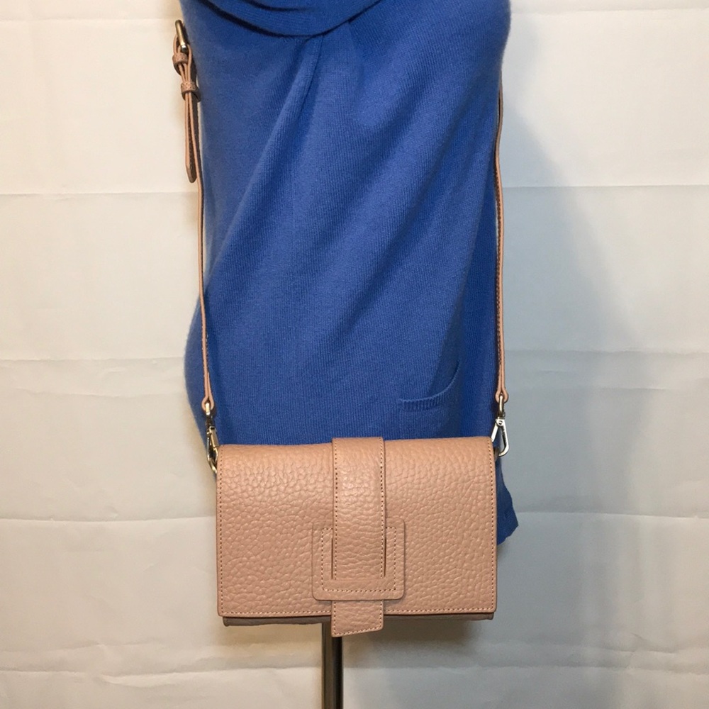 TMRW Studio Fabian Leather Crossbody Clutch Nude